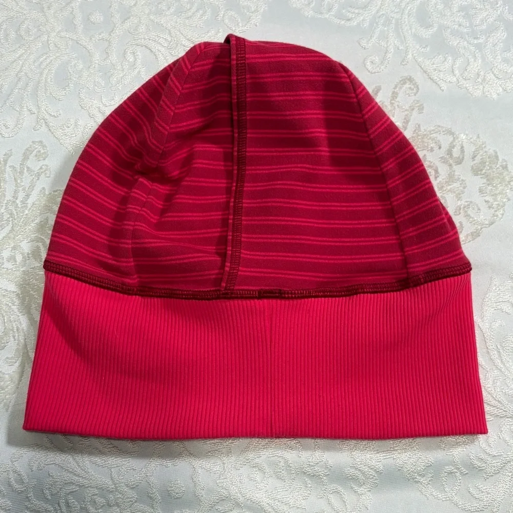 Lululemon Reversible Running Beanie With Ponytail Slot Pink